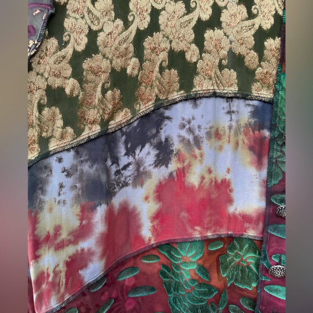 Sterling Styles Silk Patchwork Tunic Top One Size… - image 7